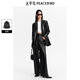 PEACEBIRD Women's Blazer Autumn Profile Straight Leather Jacket Design Fashionable Commuting Trend Black S