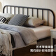 Lin's Home Nordic Iron Art Bed Double Bed Household Iron Lit de location épaissie Mobilier de maison de location Lit Industrie du bois Lin LS702A1 [noir] Double lit 1500 mm * 2000 mm