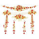 Paup New Chinese Style Bridal Headress Classical Phoenix Crown Shaking Shaking Wedding Xiuhe Cost Tassels Headress Set (Style Crochet d'oreille)