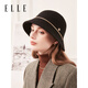 ELLE wool pot hat women's autumn and winter fashion versatile elegant chain decorative set hat fisherman hat top hat black one size