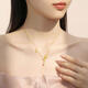 Chi Pan Gold Rose Necklace 520 New Full Gold Pendant 18k Color Gold Clavicle Chain for Girlfriend Romantic Rose Necklace