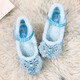 BeiRanMay Princess Elsa Shoes Summer Girls 2025 Children's Crystal Shoes Princess Elsa Shoes Little Girls Birthday High Heels Purple Rhinestone Velvet 28/Shoe Inner Length 18cm