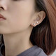 Qi Xiaomi Pure 999 Pure Silver Ruyi Knot Earrings Women's Screw Button Ear Hole Earrings for Sleeping Without Removing Ear Bone Nails Silver Large Pair 999 Pure Silver