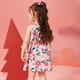 Demandez aux filles juniors robe 2025 Summer Little Child's Flowers Full Imprime Imprimé Children's Sling Princess Robe Couleur 130