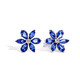PANDORA sparkling blue mosaic earrings flower style advanced simple personalized birthday gift for girlfriend