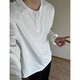 Jian Xingheng gray Henry neck long-sleeved T-shirt men's spring and autumn American T-shirt waffle loose casual inner base shirt gray plush 1381 XL 120-140Jin [Jin equals 0.5 kg]