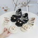 Baby Girl Roman Sandals 2025 Spring and Summer New Children's Small Flower Sandals Baby Girl Roman Shoes Black 35 / Inner Length 22cm