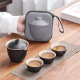 Huixun Jingdong's own brand travel tea set quick cup portable tea set outdoor tea cup one person teapot [selected model] green road trip 4-piece set