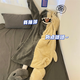 Yipailai funny couple one-piece pajamas for men and women in winter thickened coral velvet long plus size funny nightgown nightgown 4840 gray-white shark (single robe) XL