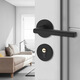 
Black door lock bedroom universal indoor solid wood door split door lock modern simple magnetic suction door handle B style F9902 curved handle whole set of lock + hinged door suction