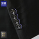 Romon suit men's business slim formal wear for work interview professional suit groom wedding dress three-piece black suit + trousers + shirt + big gift bag XL [115-130Jin [Jin equals 0.5 kg]]