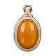 OUCERNY old beeswax pendant natural amber honey-filled chicken fat red egg noodle pendant Russian material with certificate S925 silver inlaid with diamonds silver inlaid beeswax pendant one item one certificate free rope