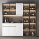 Shantoulin Village 2025 new solid wood side cabinet storage high cabinet integrated against the wall simple living room light luxury cabinet household wine cabinet collection 12240*40*220 package installation All solid wood dishes for household purchase installation