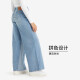 Levi's spring new BAGGY women's retro denim dad pants color matching slimming wide leg pants light blue 24/29