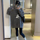 Gtyuwvg Companion doxi dongguan dalang suéter de estilo flojo de estilo flojo para mujeres 2024 Invierno Versión coreana New Corean Gray Donald Duck Y9855 One Size M