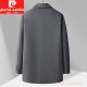 皮尔卡丹（pierre cardin）秋冬季脱卸羽绒内胆双面呢大衣男士羊毛呢外套羊毛绒中长款上衣男 灰色 XL (175)