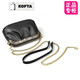 Kofta Brand Damen Brieftasche 2025 Neue Mode -Mini -Lederhandtasche kann Mobiltelefon Geburtstagsgeschenk (W240A) Schwarz halten