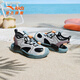ANTA Children's Sandals Men's and Women's Beach Shoes 2024 Summer New Baotou Breathable and Comfortable Outdoor Frame Shoes Men's Gray/Gray/Purple 9906-1 28