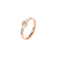 Congye British white mother-of-pearl ring for women 18K gold interlocking index finger ring rose gold mother-of-pearl ring-No. 4 (finger circumference about 4