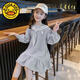 G.duck Girls Autumn Dress 2024 Western Style Children's Long Sleeve Sweatshirt Dress Spring and Autumn Mid-Long Skirt for Big Children Girls Pink 120 cm
