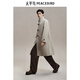 
Peacebird men's stand-up collar woolen coat men's mid-length winter new style horn button wool coat light khaki first batch L