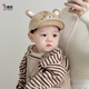 Benasi baby hat spring and autumn thin section male and female baby sun visor baseball peaked cap infant boy baby autumn winter autumn bear-khaki 5-15 months (42-47CM)
