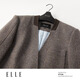 ELLE shopping mall same style 100% sheep wool dark brown suit jacket for women 2024 winter new niche top dark brown S