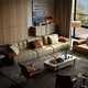 Charmantes Master-Licht Luxusleder-Sofa Wohnzimmer 2024 Neues minimalistisch funktionelles Sofa Elektrisches Rückenlehre Luxushaus Full House High-End-Anpassung Ecke 4.39m Modul 1421 V-Klasse Full Leder funktionales Sofa Titanium Schwarz