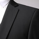 ROMON suit men's business slim formal dress groomsmen suit groom suit single button suit black 2XL