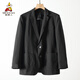 Scarecrow's daily single god clothes coolmax spring and summer thin men's breathable elastic casual and iron-free suit jacket upgraded black A829 L 175