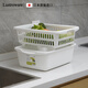 LUSTRO WARE [original imported] Japanese kitchen drain antibacterial washing basket fruit and vegetable cleaning basin dish rack storage basket [made in Japan] K-1656WH drain basin
