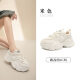Dadong Daddy Shoes Women's Shoes 2024 New Winter Fashion Fashion Flat Sole High Heel Lace Round Head Simple D1381
