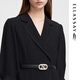 Ellassay [gleiches Modell in Tong Yao] Frühling neuer zweifarbiger Drei-Essigsäure-Kleid für Frauen EWF351Y15100 Classic Black XS