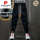 Pierre Cardin trendy brand versatile solid color leggings men's autumn and winter new fashion loose sports casual pants thickened warm sweatpants black plus velvet 31 125-140Jin Jin equals 0.5 kg