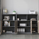 Zhibo Office File Cabinet Low Cabinet File Information Cabinet Locker Printer Cabinet Office Wooden Three Doors 120*40*Height 120CM Dark Gray + Dark Walnut