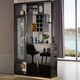 La première armoire d'entrée de peinture est une simple partition moderne, un armoire de décoration de salon de luxe léger, une armoire à écran, une armoire à vin, une armoire de rangement, une armoire de chambre, une armoire à chaussures, 1591 Black 1,21 mètres Installation de forfait