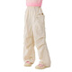moonkids girls quick-drying work clothes wide-leg pants 2025 summer children's pants medium-sized children's outdoor trousers waterproof charge pants 15261 light khaki work clothes 110 cm
