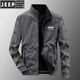 JEEP SPIRIT jacket men's spring and autumn stand collar loose double-sided wear winter youth middle-aged business jacket with cotton jacket 9866 khaki spring and autumn style [upgrade version] L (recommended 115-130 Jin [Jin equals 0.5 kg])