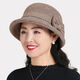 MANQIMEIYA Women's New Hat Women's Autumn and Winter Top Hat Woolen Basin Hat Middle-aged Older Hat Mom Hat Fashionable Fisherman's Hat Small Grid Woolen-Gray High Quality [55-58 Adjustable]