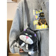 Mika Lucifer Cat Cute Plush Backpack Women's Mini Cartoon Small School Bag Doll Doll Backpack Crossbody Bag Gray
