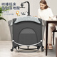 Ulop (ULOP) Cuna cama multifunción múltiple cuna plegable empalmante cama para bebés con mesa de pañales mosquitero artefacto para dormir