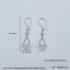 Jibaolou PT950 platinum ear hook hollow diamond pendant ear hook ear drop earrings 4g pair