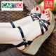 CARTELO genuine leather wedge sandals for women 2026 summer new versatile flat soft sole thick sole high heels women's casual shoes 126 black 37