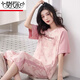
Modal pure cotton pajamas for women in summer short-sleeved cropped pants set loose spring and summer can wear home clothes outside. Short-sleeved cropped pants 681 M Recommended 80-98 Jin [Jin equals 0.5 kg]