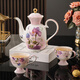 Yanze bone china rotatable water set tea set teapot teacup set opening housewarming gift light luxury high-end gift box bone china peony diffuser set-wooden gift box