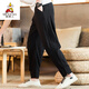 Pantalones de lino de espantapájaros para los hombres delgados chinos de verano para hombres sueltos de pierna ancha de nueve piernas de algodón de moda