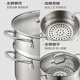 ASD small steamer soup pot uncoated 304 stainless steel thickened household kitchen multi-functional steamer cooking and stewing integrated pot thickened 304 stainless steel soup steamer 24cm