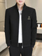 
Lemon jacket men's spring and autumn trendy men's casual jacket 2025 new youth spring windbreaker high-end lapel top khaki 695 single size L about 105-120Jin [Jin equals 0.5 kg]