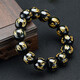 Jiang Jinyue Obsidian Six-Syllable Great Ming Curse Bracelet Women's Six-Syllable Mantra Proverbs Single-Circle Male Crystal Buddha SN9898 16MM Diameter