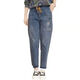 
Yisi subtract plus velvet high waist embroidered women's pants spring and summer style 2025 new elastic and soft waist slimming Harun long trousers 9905 embroidered small flowers plus velvet M Recommended 100-115Jin [Jin equals 0.5 kg]